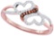10KT Rose Gold 0.15CTW-Diamond MICRO-PAVE HEART RING