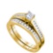 10KT Yellow Gold 0.50CTW DIAMOND PRINCESS CENTER BRIDAL SET