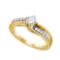 14K Yellow-gold 0.48CT DIAMOND 0.30 ROUND CENTER BRIDAL RING