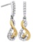 Womens 10K Gold Two Tone Infinity Love Knot Diamond Dangle Drop Earrings 1/2 CT