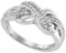 925 Sterling Silver White 0.20CTW DIAMOND FASHION RING