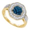 10K Yellow-gold 0.50CTW BLUE DIAMOND FASHION RING