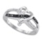 925 Sterling Silver White 0.10CTW DIAMOND FASHION RING