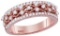 10kt Rose Gold Womens Round Natural Diamond Roped Woven Fashion Band Ring 1/2 Cttw