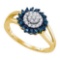 10K Yellow-gold 0.25CTW BLUE DIAMOND FASHION RING