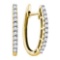 14KT Yellow Gold 0.26CTW ROUND DIAMOND LADIES FASHION HOOPS EARRINGS
