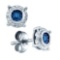 925 Sterling Silver White 0.10CTW BLUE DIAMOND FASHION EARRINGS