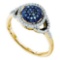 10K Yellow-gold 0.25CT BLUE DIAMOND FASHION RING