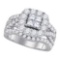 14K White-gold 2.50CTW DIAMOND INVISIBLE BRIDAL RING