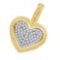 10K Yellow-gold 0.15CTW DIAMOND MICRO-PAVE HEART PENDANT