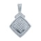 925 Sterling Silver White 0.20CTW DIAMOND LADIES FASHION PENDANT