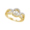 10kt Yellow Gold Womens Round Natural Diamond Twinkle Solitaire Moving Fashion Ring 1.00 Cttw