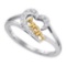 925 Sterling Silver White 0.05CTW DIAMOND MOM RING