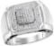 10kt White Gold Womens Round Natural Diamond Square Cluster Fashion Ring 1/3 Cttw