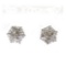 14KT White Gold 0.11CTW ROUND BAGGUETTE DIAMOND LADIES FASHION CLUSTER EARRINGS