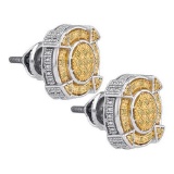 925 Sterling Silver White 0.15CTW DIAMOND MICRO-PAVE EARRINGS