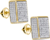 925 Sterling Silver Yellow 0.46CTW DIAMOND MICRO-PAVE EARRING