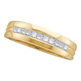 14KT Yellow Gold 0.50CTW DIAMOND INVISIBLE MENS BAND