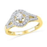 10K Yellow-gold 0.40CTW DIAMOND 0.20CT-CRD BRIDAL RING