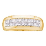 14KT Yellow Gold 1.00CTW DIAMOND MENS INVISIBLE BAND