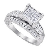 925 Sterling Silver White 0.36CTW DIAMOND INVISIBLE RING
