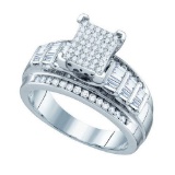 925 Sterling Silver White 0.66CTW DIAMOND LADIES MICRO-PAVE RING