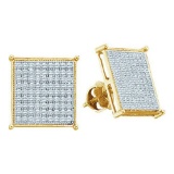 10KT Yellow Gold 0.05CTW DIAMOND MICRO PAVE EARRINGS