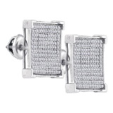 925 Sterling Silver White 0.93CT DIAMOND MICRO-PAVE EARRINGS