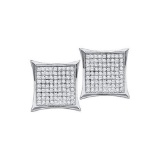 10KT White Gold 0.20CTW DIAMOND MICRO PAVE EARRING