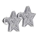 925 Sterling Silver White 0.10CTW DIAMOND MICRO-PAVE EARRING