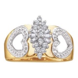 10KT Yellow Gold 0.15CTW DIAMOND CLUSTER RING