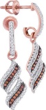10KT Rose Gold 0.33CTW RED DIAMOND MIRCO-PAVE EARRINGS