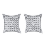 10KT White Gold 0.40CTW DIAMOND MICRO PAVE EARRINGS