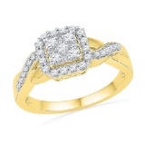 10K Yellow-gold 0.33CTW DIAMOND FASHION RING