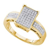 925 Sterling Silver Yellow 0.20CT DIAMOND MICRO PAVE RING
