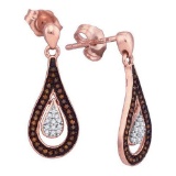 10KT Rose Gold 0.21CTW DIAMOND MICRO-PAVE EARRINGS