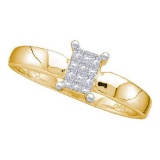 14KT Yellow Gold 0.12CTW DIAMOND INVISIBLE RING