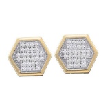 10KT Yellow Gold 0.20CTW DIAMOND MICRO PAVE EARRINGS
