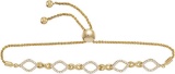 10kt Yellow Gold Womens Round Natural Diamond Bolo Fashion Bracelet 1/4 Cttw