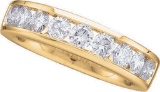 14k White Gold Round Channel-set Natural Diamond Womens Wedding Bridal Band Size 8 1.00 Cttw