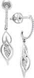 10KT White Gold 0.10CTW DIAMOND MICRO-PAVE EARRING
