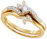 10K Yellow-gold 0.26CTW DIAMOND FASHION RING