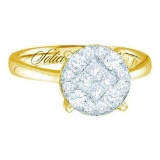 14KT Yellow Gold 1.00CTW DIAMOND SOLIEL BRIDAL RING