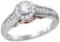 14kt White Gold Womens Round Natural Diamond Solitaire Bridal Wedding Engagement Ring 1/2 Cttw