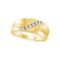 10kt Yellow Gold Mens Round Natural Diamond Band Wedding Anniversary Ring 1/4 Cttw
