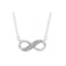 Sterling Silver Womens Round Diamond Infinity Pendant Necklace 1/6 Cttw