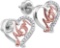 10kt White Gold Womens Round Natural Diamond Heart Mom Mother Screwback Fashion Earrings 1/6 Cttw