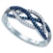 10KT White Gold 0.20CT BLUE DIAMOND MICRO-PAVE RING