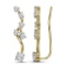 10kt Yellow Gold Womens Round Natural Diamond Climber Fashion Earrings 3/4 Cttw