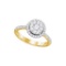 14kt Yellow Gold Womens Round Natural Diamond Round Bridal Wedding Engagement Ring 7/8 Cttw